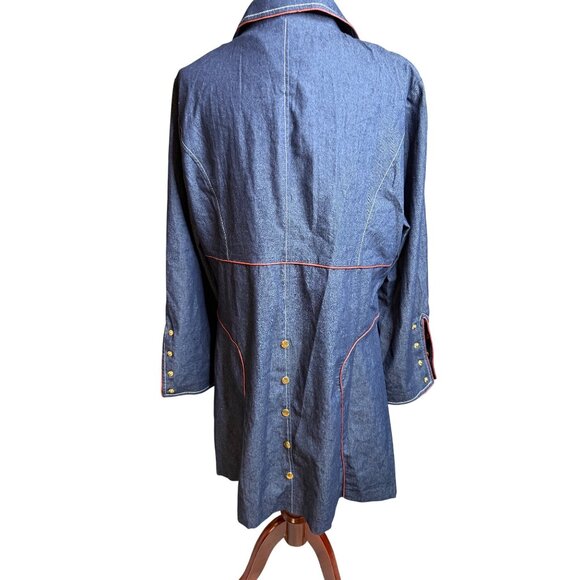 Vtg Devine Denim NY 16 ButtonUp penny lane coat Festival Whimsigoth grunge punk - Picture 2 of 10